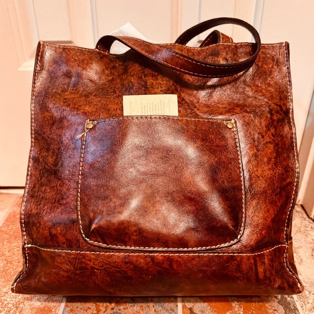 LIKE NEW! PATRICIA NASH TOSCANO BROWN TOOLED TUSCAN TOTE SHOULDER BAG!